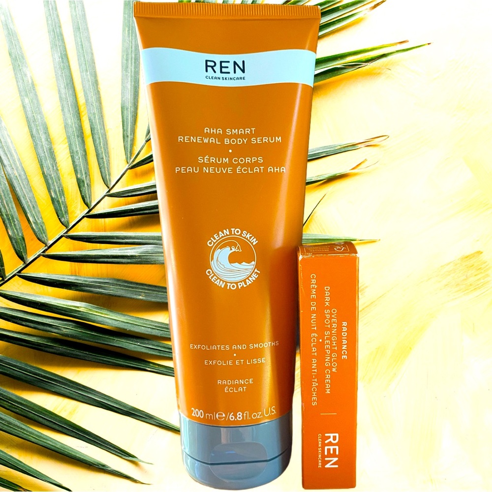 REN Clean Skincare AHA Smart Renewal Body Serum & Radiance Dark Spot Night Cream